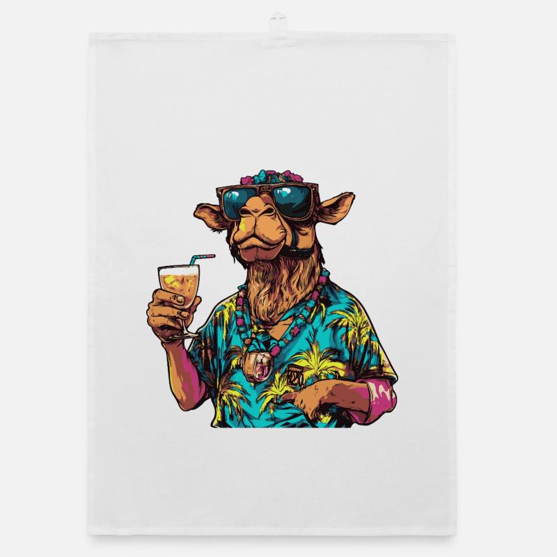 Camel Comic Summer Organic dish towel