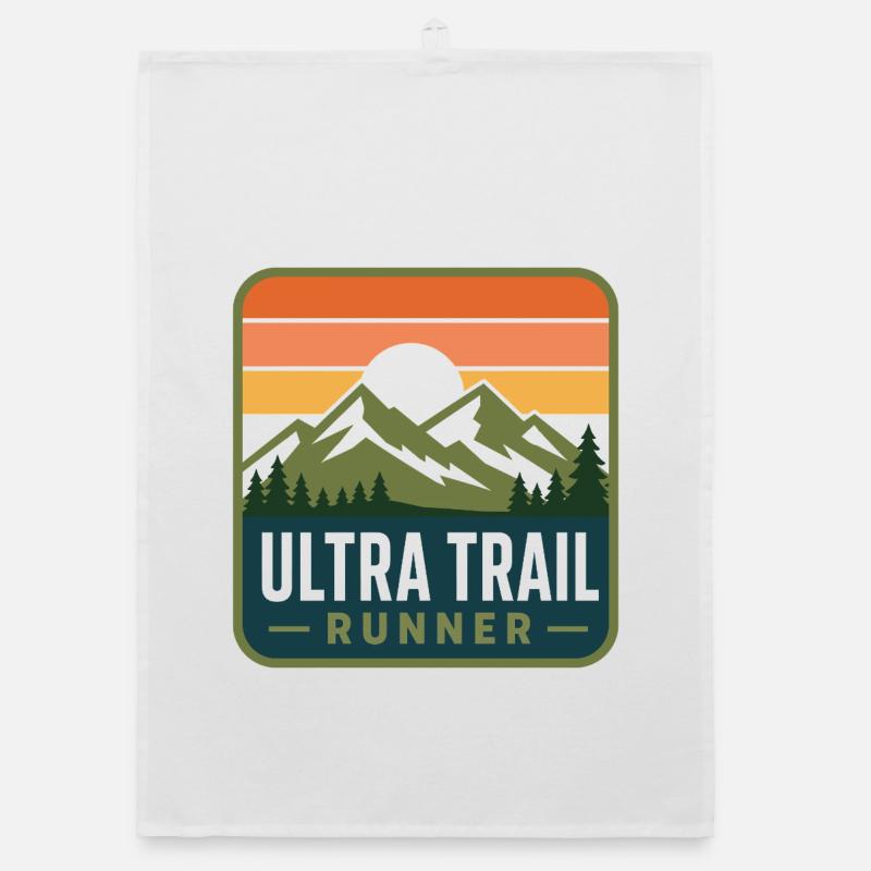 Ultra Trail Runner Retro Mountain Patch Torchon bio