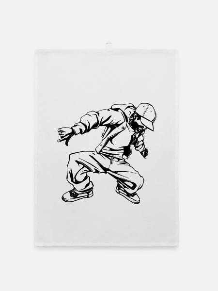 Breakdancer - Organic Geschirrtuch - Weiß - Vorne