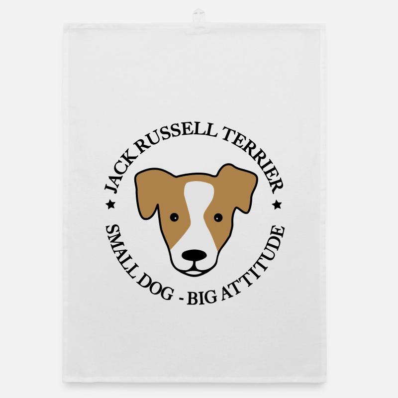 Jack Russell Terrier - Torchon bio - blanc