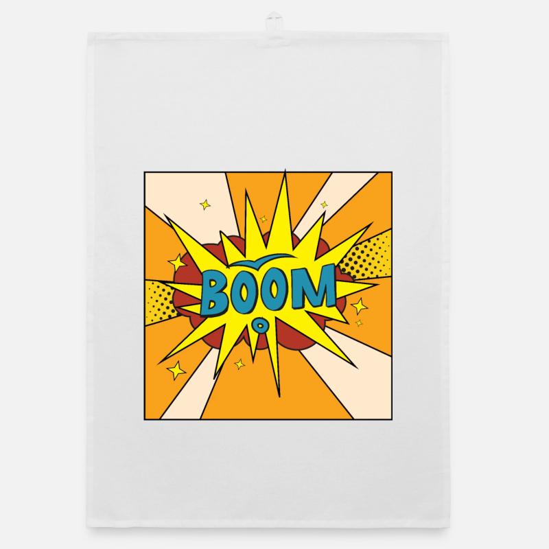 Boom Comic Explosion Stil Organic Geschirrtuch