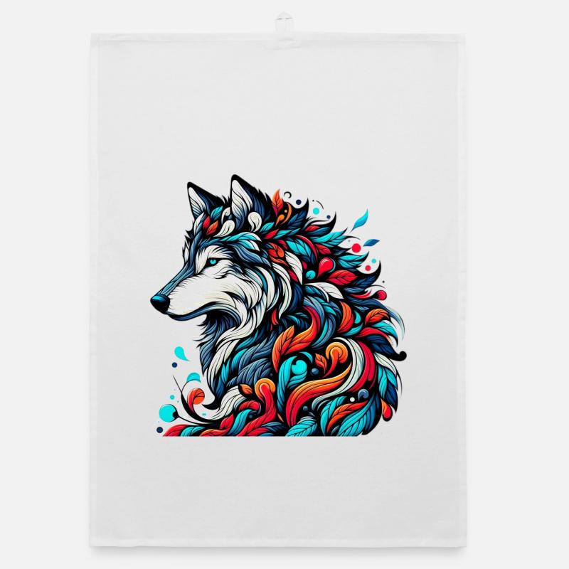 Wolf - Organic Geschirrtuch - Weiß