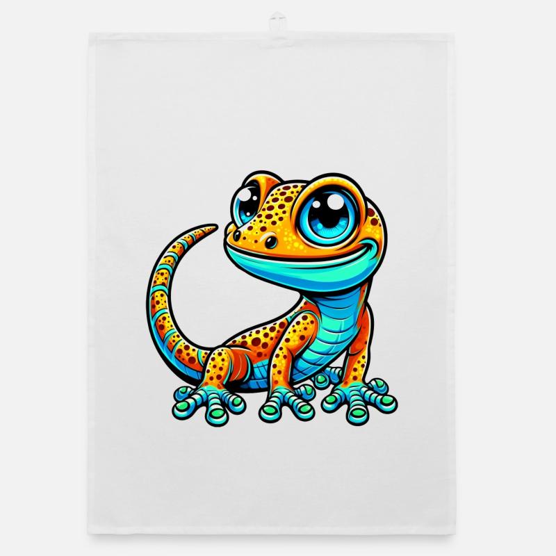 Gecko - Organic Geschirrtuch - Weiß