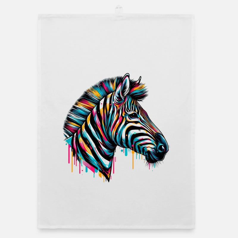 Zebra - Organic Geschirrtuch - Weiß