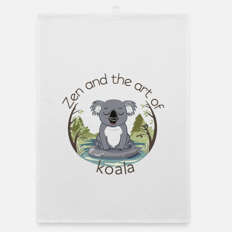L’Art Du Koala - Koala Zen - Torchon bio - blanc