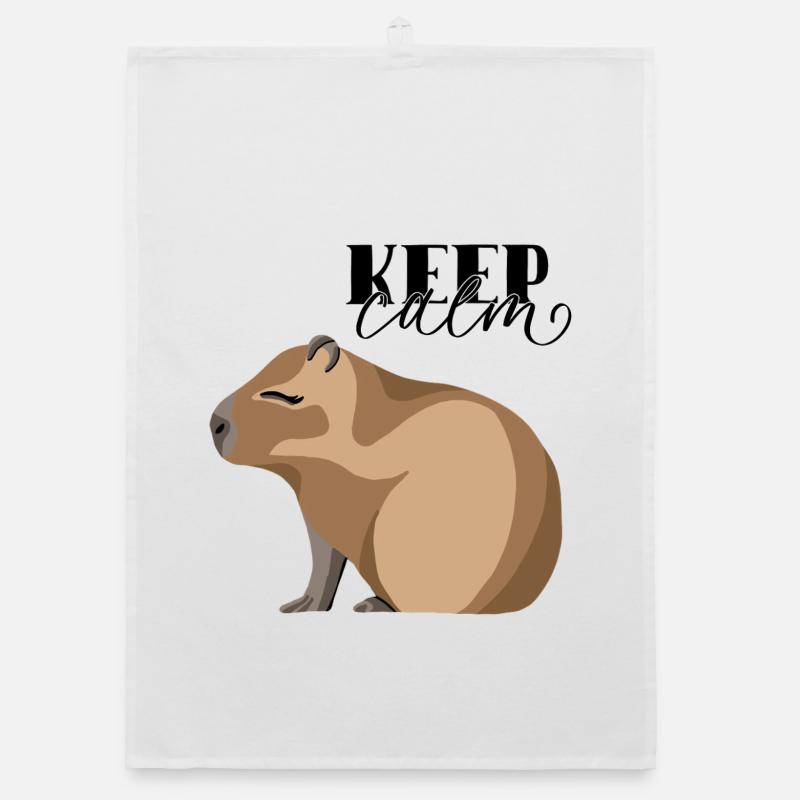 Keep Calm Capybara Organic Geschirrtuch