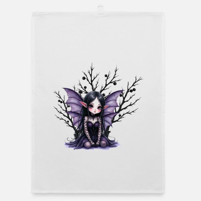 Belle fée fée aux ailes violettes Torchon bio