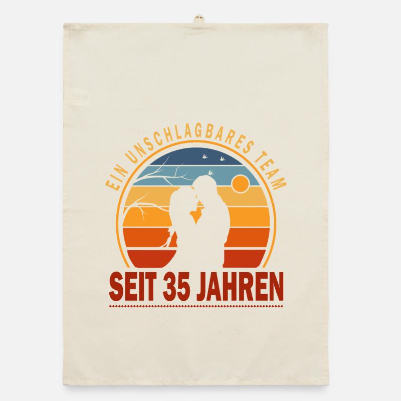 35 Years Relationship Anniversary Wedding Anniversary Organic dish towel