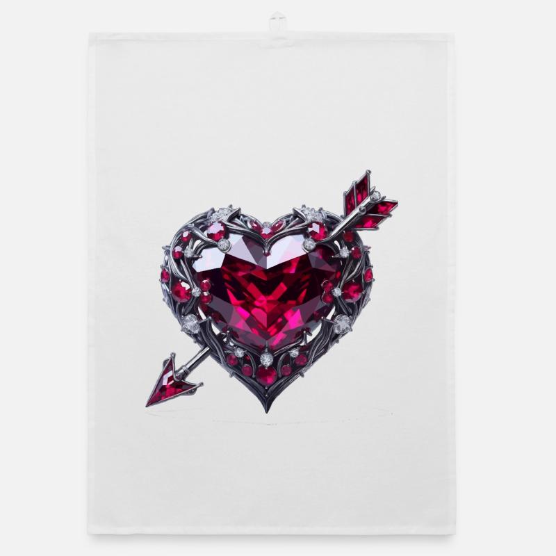 Ruby heart Organic dish towel