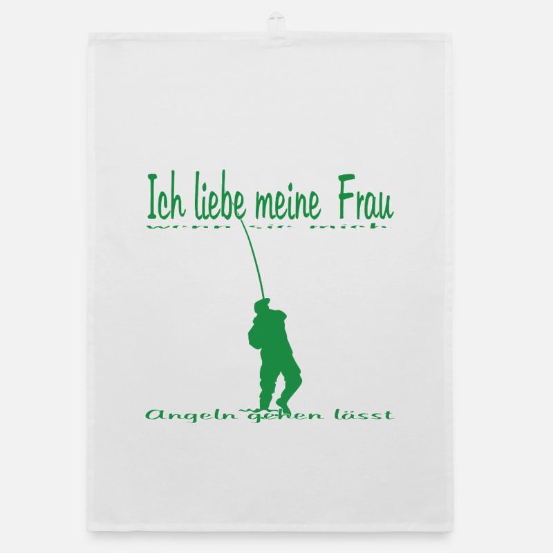 Pêcheur avec canne à pêche Torchon bio