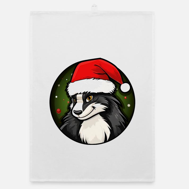 Stinktier Weihnachtsmann Organic Geschirrtuch