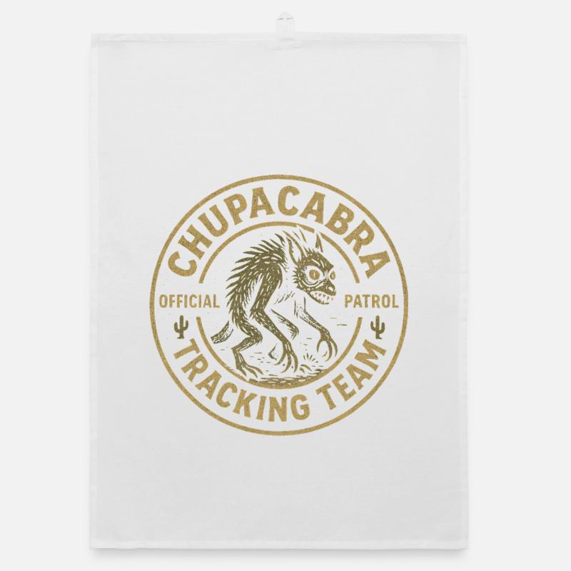 Chupacabra Pursuit Team Funny Cryptid Chupac Organic dish towel