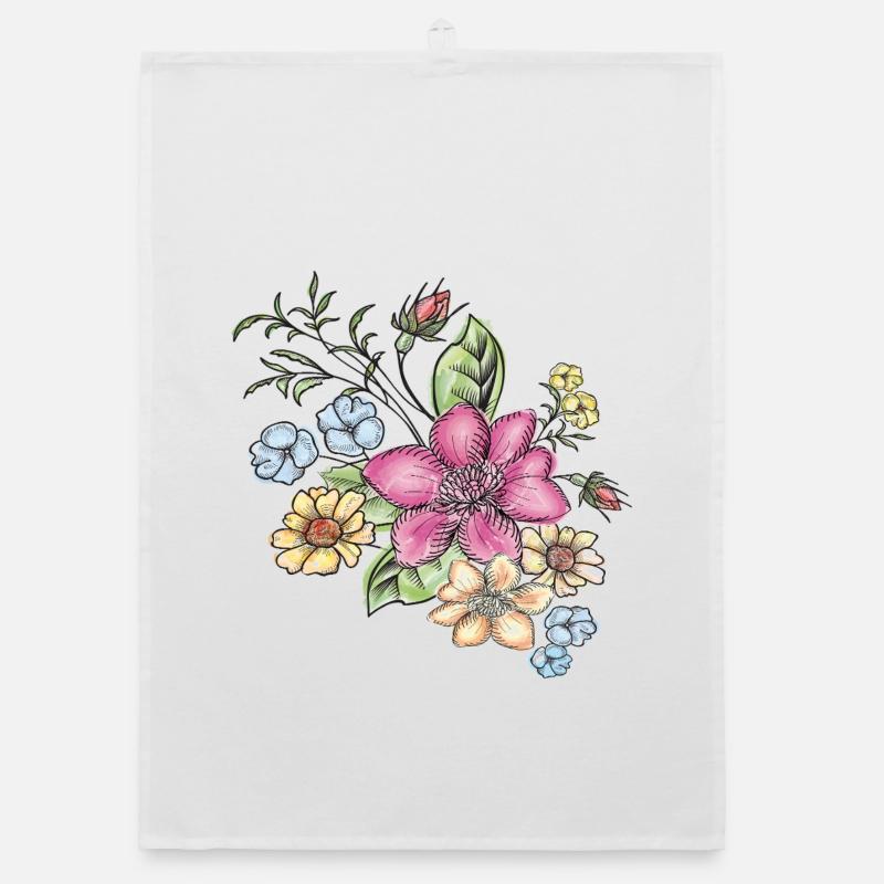 Floral floral pattern Organic dish towel
