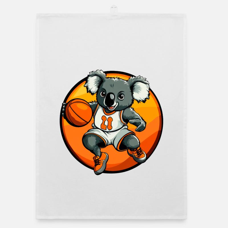 Basketballer Koala Organic Geschirrtuch