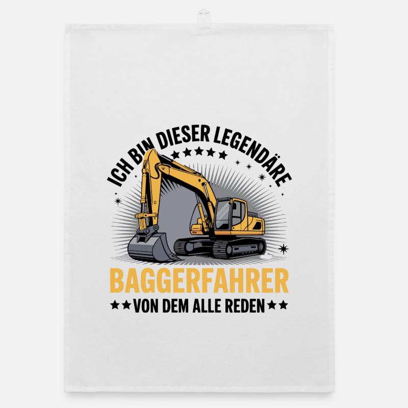 Baggerfahrer Bagger Organic Geschirrtuch