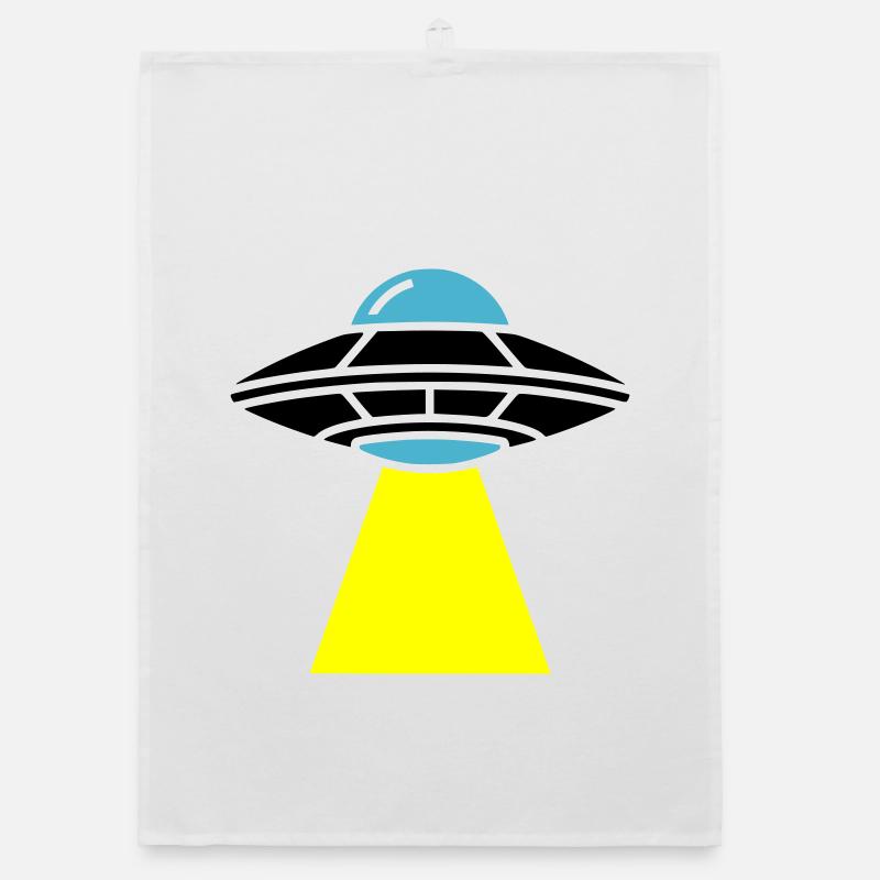 UFO Alien Raumschiff Licht Organic Geschirrtuch
