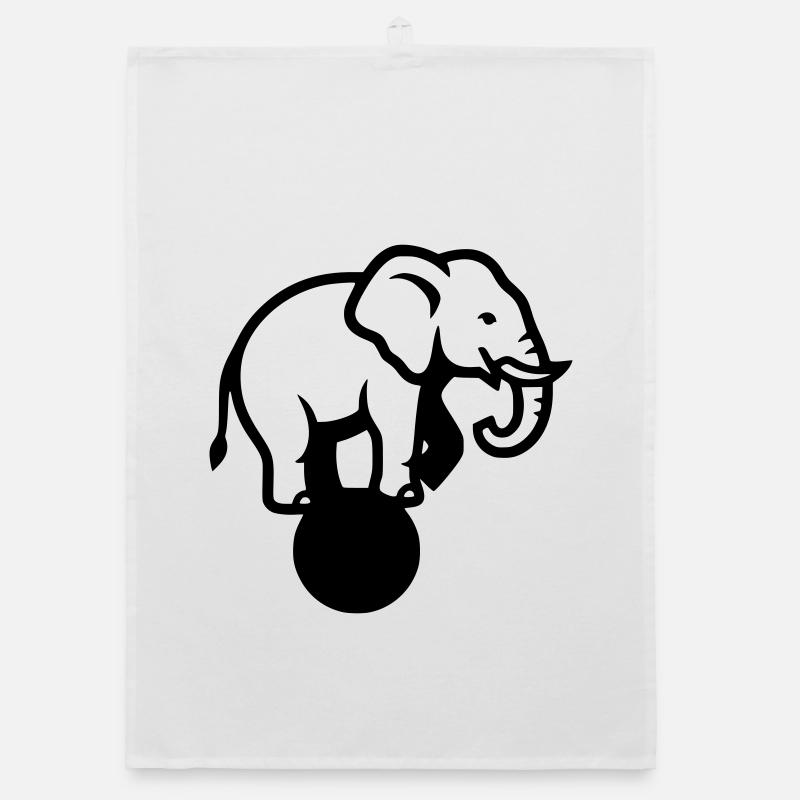 Elephant Ball Circus Acrobatics Organic dish towel