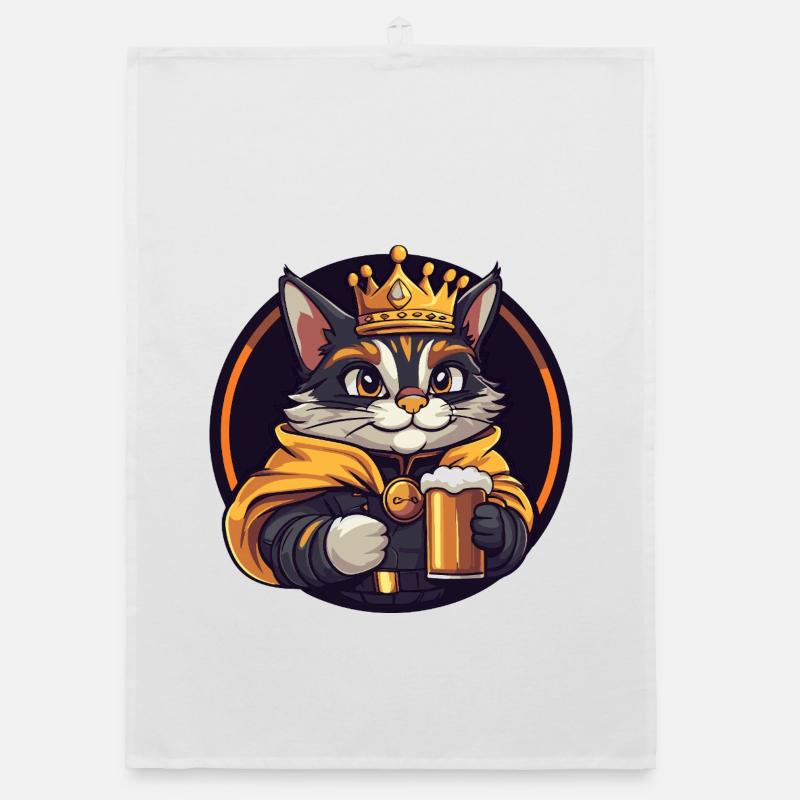 Cat Beer Funny Organic dish towel