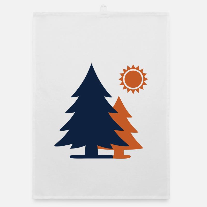 Sapins Forêt Soleil Minimalisme Torchon bio