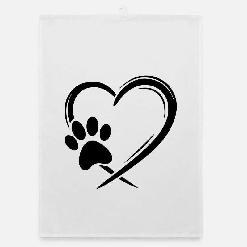 Paw Heart Organic dish towel