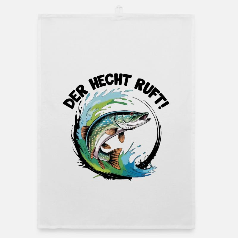 Der Hecht ruft Organic Geschirrtuch