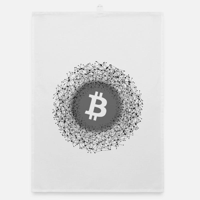 Bitcoin Netz Mandala Organic Geschirrtuch