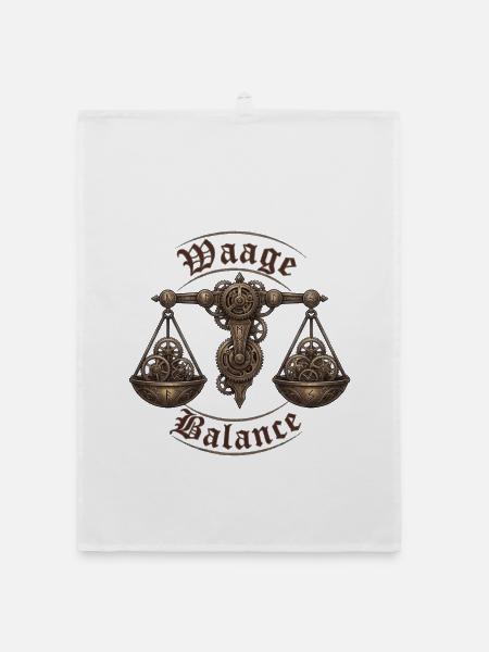 Sternzeichen Waage der Balance - Organic Geschirrtuch - Weiß - Vorne