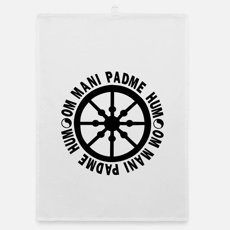 lebensrad mit mantra "om mani padme hum" Organic Geschirrtuch