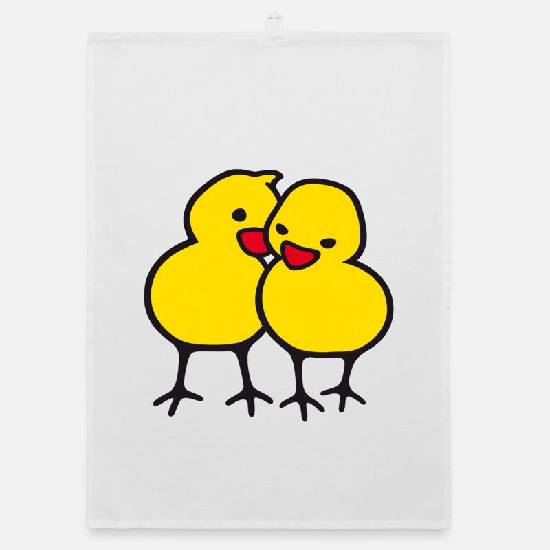Chicks in Love (a) Organic Geschirrtuch