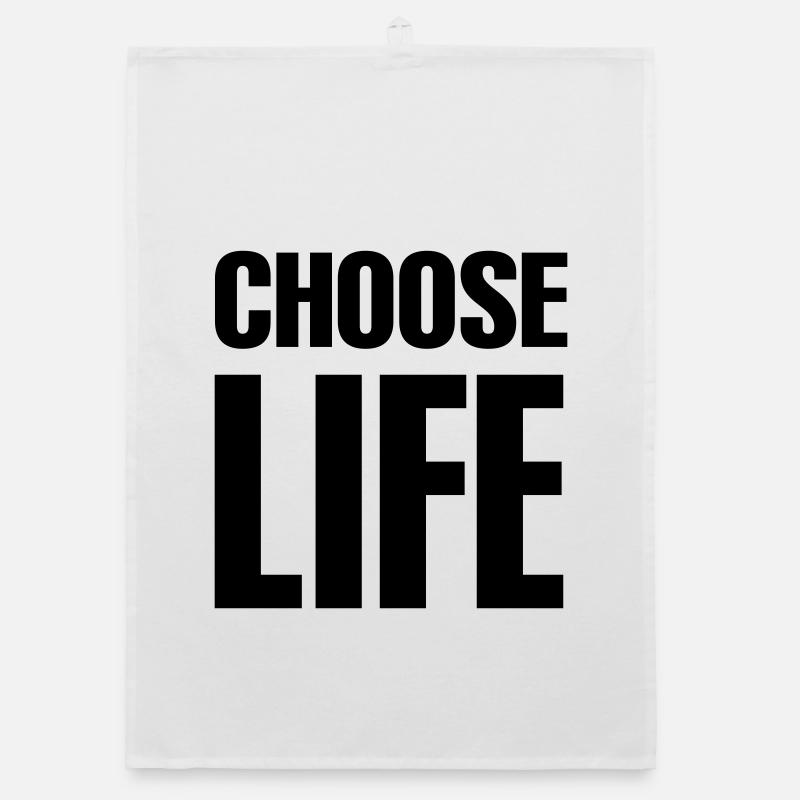 Choose life - Organic dish towel - white