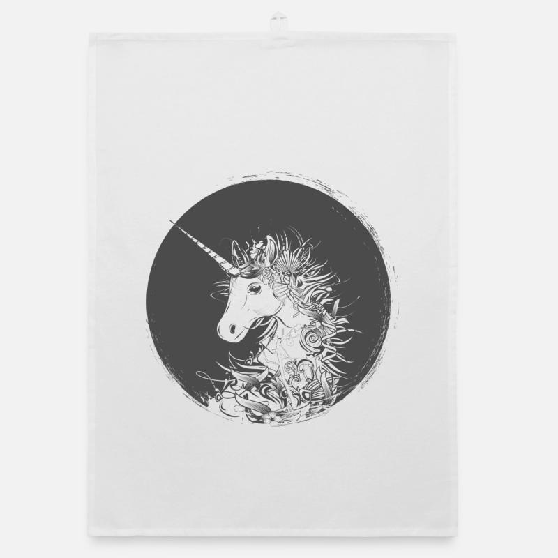 Die fantasievolle Gestalt eines Einhorns Organic Geschirrtuch