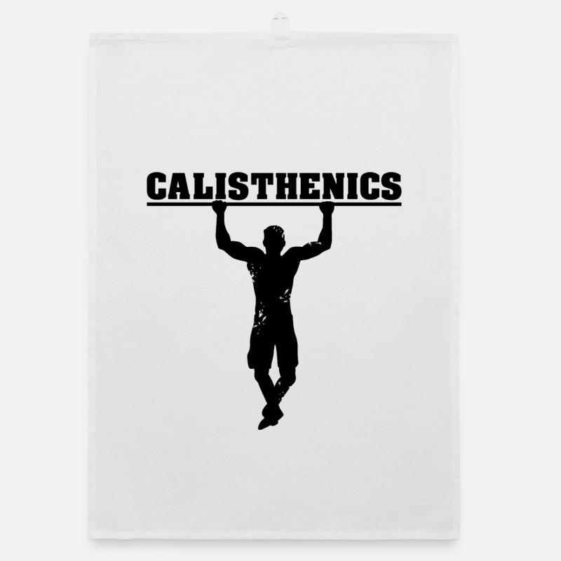 calisthenics pullups symbol training workout natur Organic Geschirrtuch