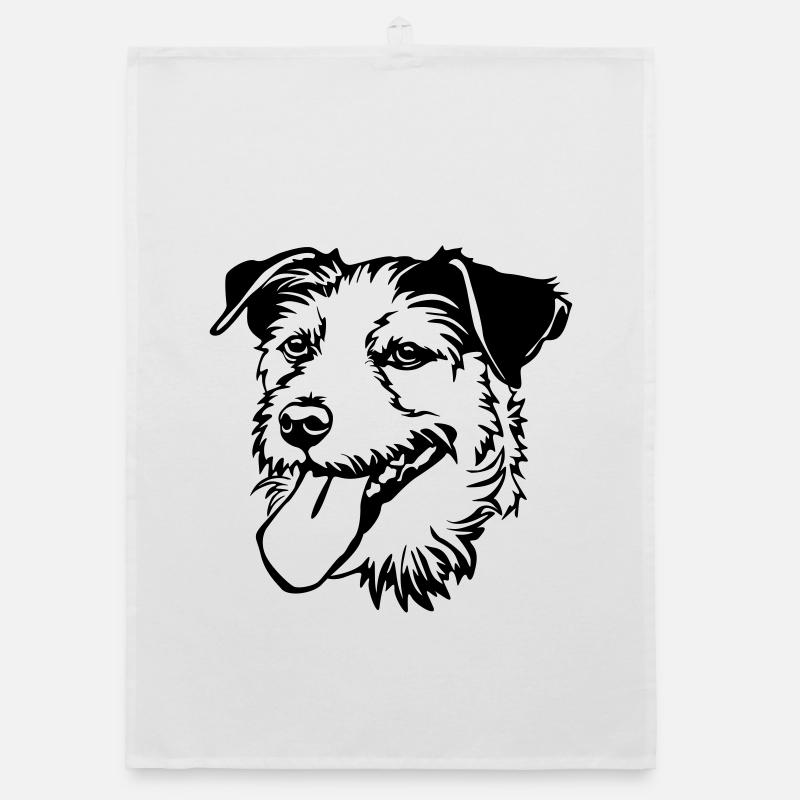 Parson Russel Terrier head Organic dish towel