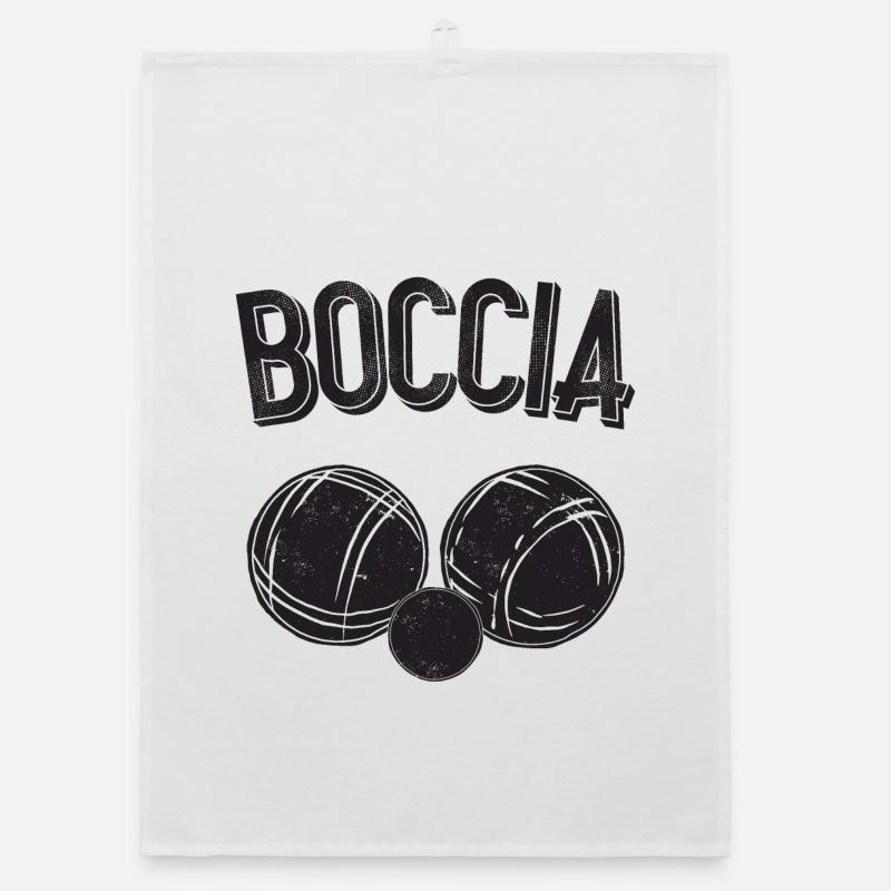 Boccia player clothing with bocce balls Boccia Organic dish towel
