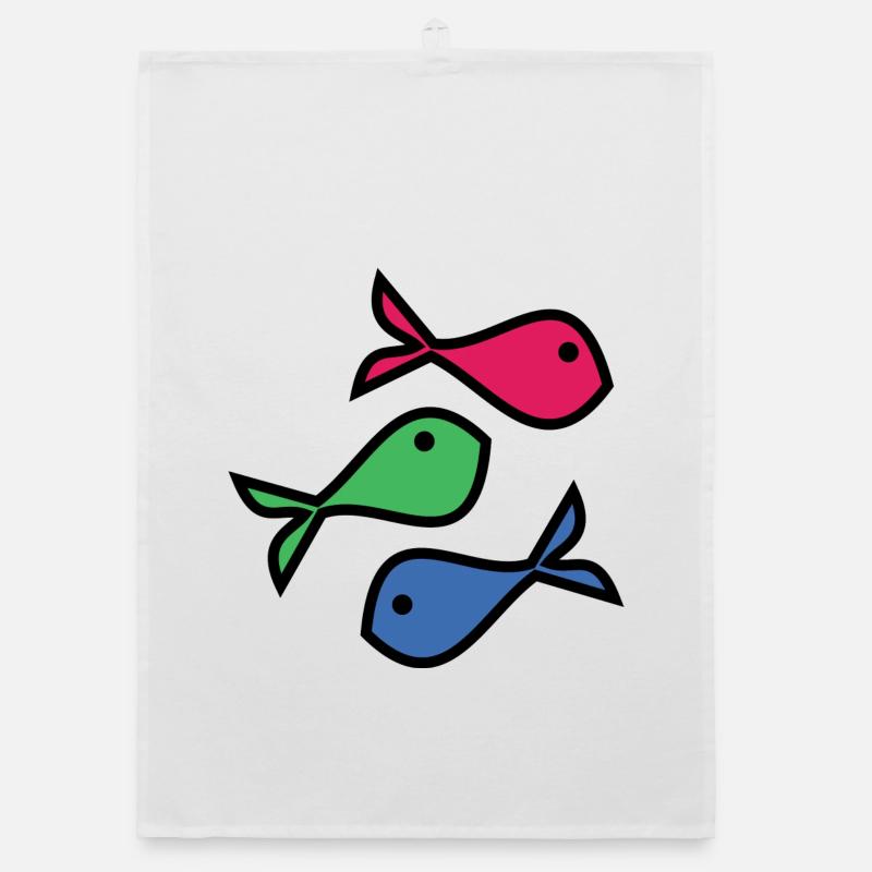 SARDINE. FISH. APRIL FOOL. EASTER. SEA Organic dish towel