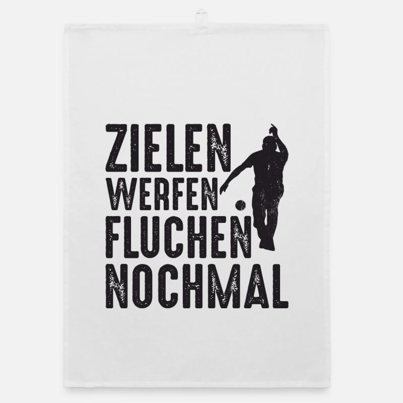 Zielen Werfen Fluchen Nochmal Spruch Bouler Organic Geschirrtuch