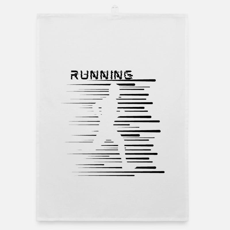 Running, easy, active, running, cool stripes Organic dish towel