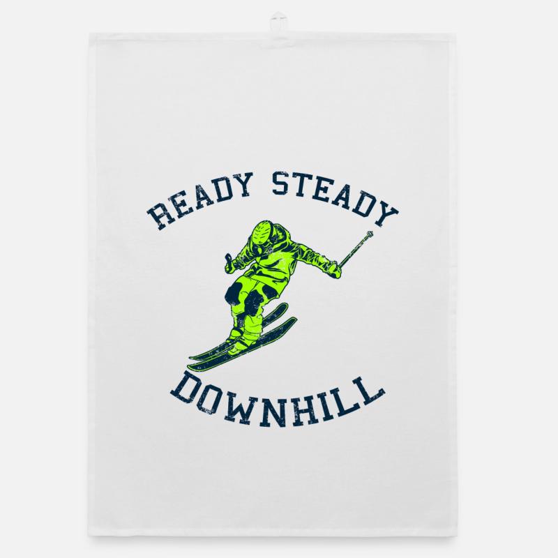 Skifahrer Spruch Organic Geschirrtuch