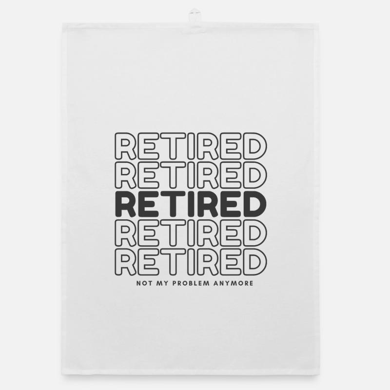 Retired Repeated Word Retro Retirement Design. Organic dish towel