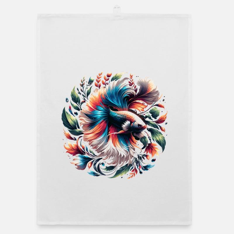 Siamese betta, Betta splendens, Bettafan Organic dish towel