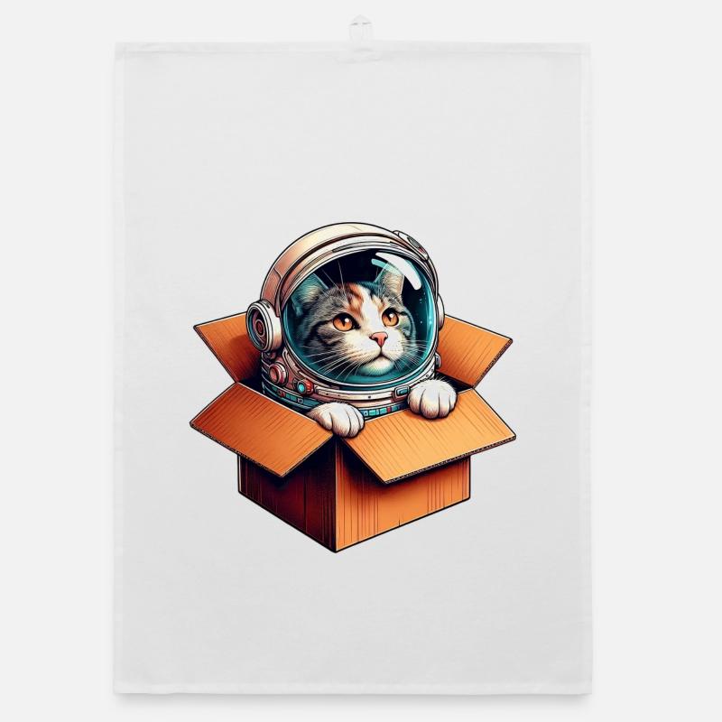 Astronaut Cat Organic dish towel
