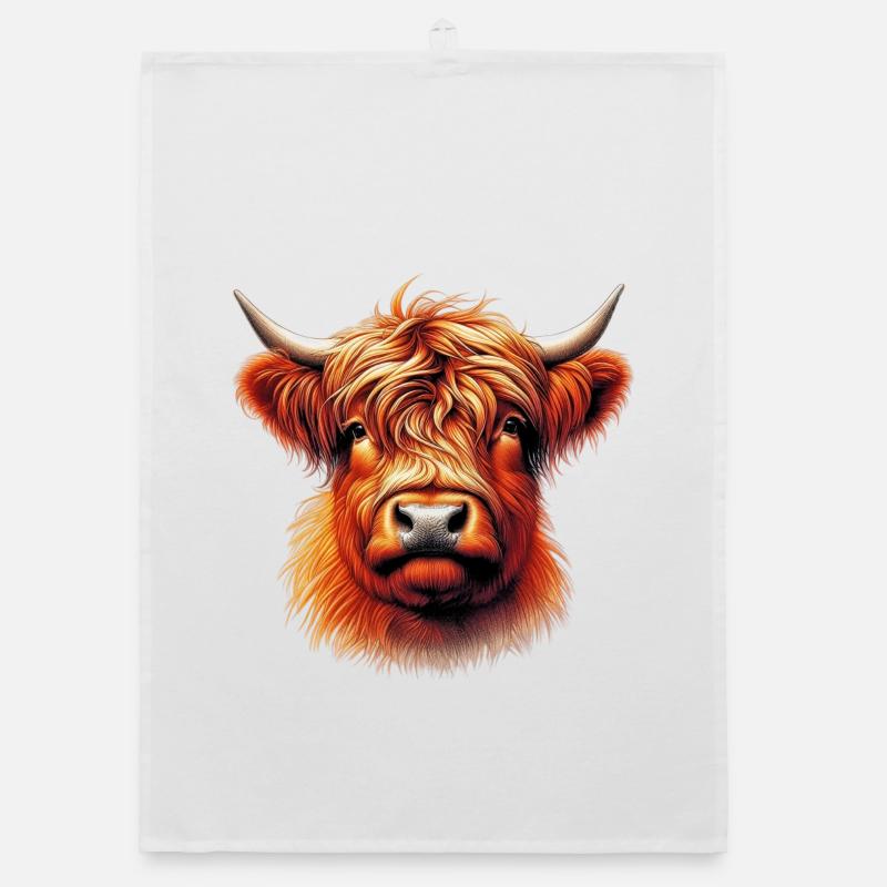 Vache écossaise des Highlands Torchon bio