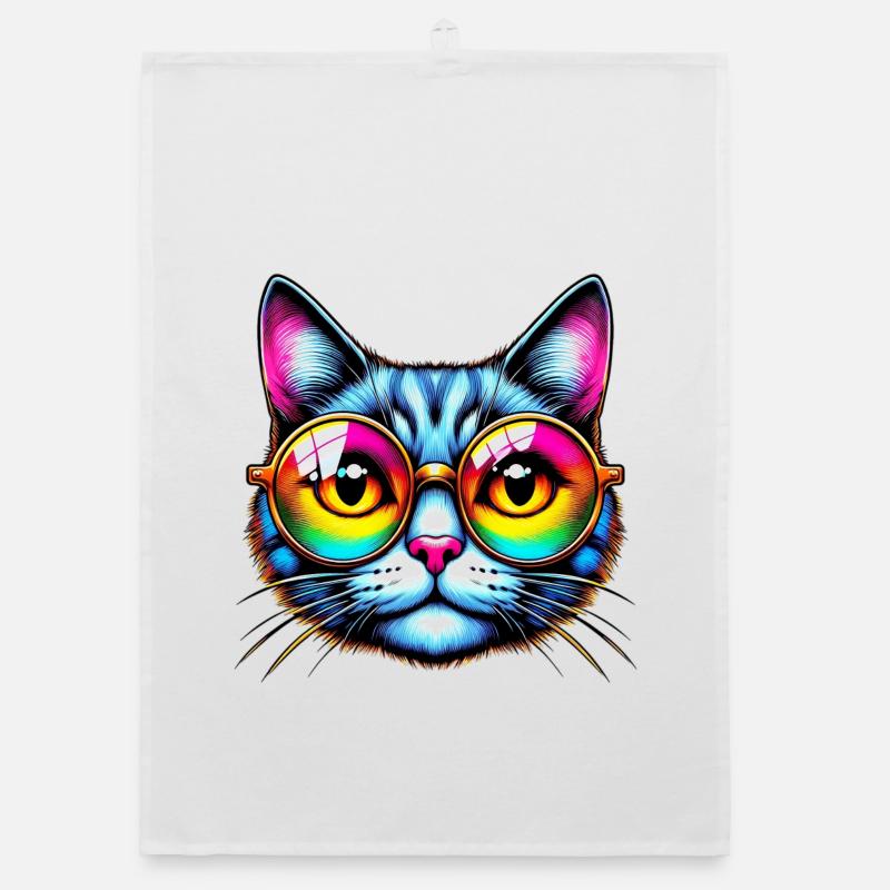 Kater mit Sonnenbrille Organic Geschirrtuch