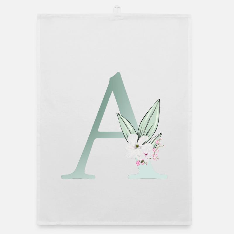 A Monogram, Floral, Personalizable Organic dish towel