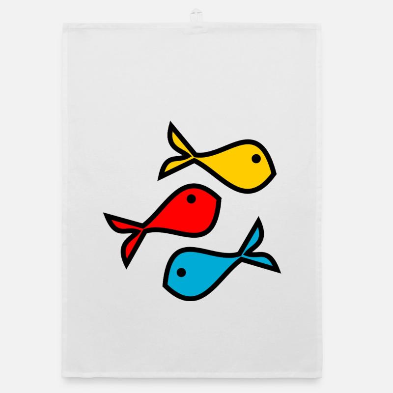 POISSON. SARDINE. POISSON D'AVRIL. MER. OCÉAN Torchon bio