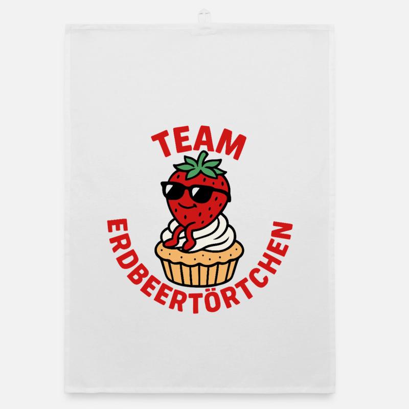 Team Erdbeertörtchen -Erdbeeren Fan Organic Geschirrtuch