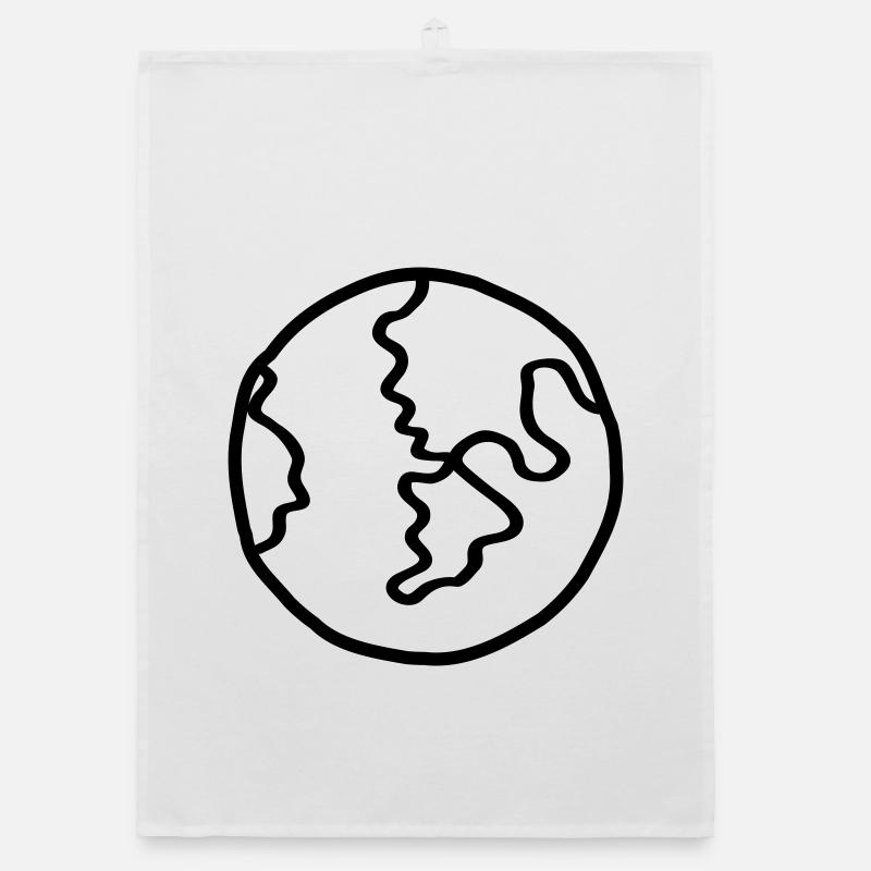 Planet Earth Space Doodle Organic dish towel