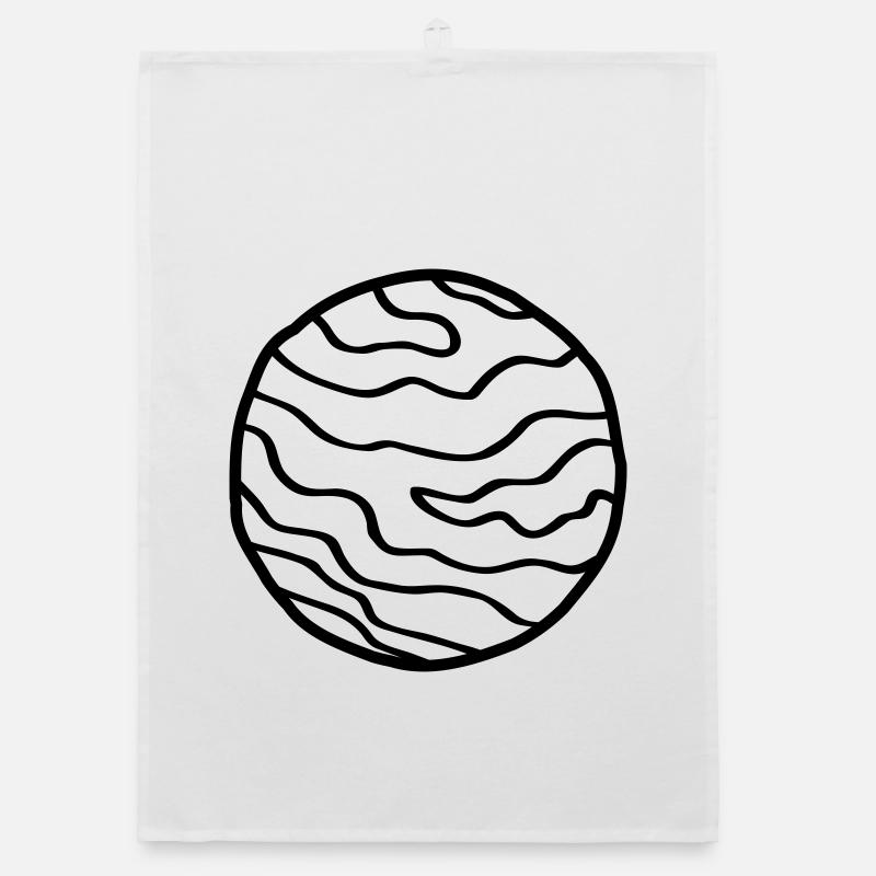 Planet Einfacher Weltraum Doodle Organic Geschirrtuch