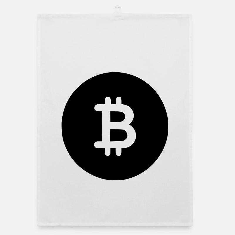 Bitcoin schwarzes Icon Organic Geschirrtuch