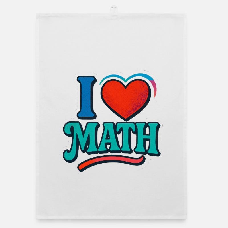 Love for Math Heart Design Organic dish towel